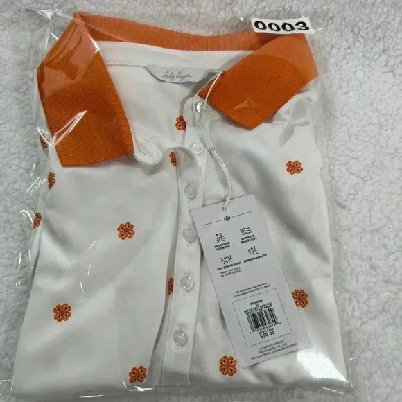 Lady Hagan golf polo medallion print XL Wrinkle free fabric with SPF Athleisure - Picture 8 of 8